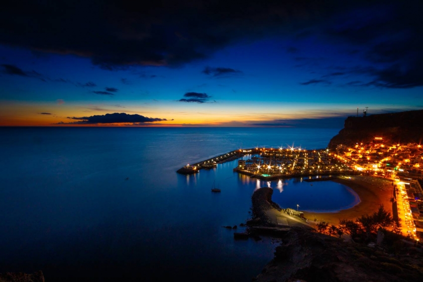 Puerto de Mogan marina in the evening