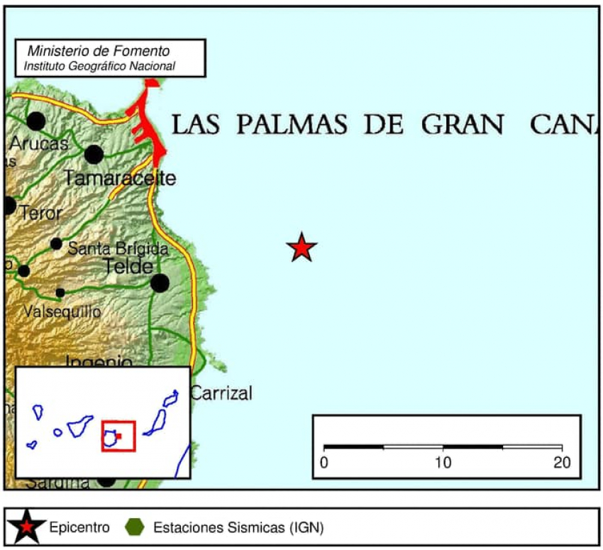 A 3.6 earthquake near Telde has been felt all over the island.